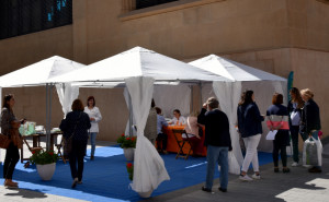 Centenares de personas reciben asesoramiento en la carpa de proteccion solar del COFT