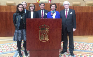 Luis González, en el centro, junto a miembros de la Comisión de Sanidad de la Asamblea de Madrid