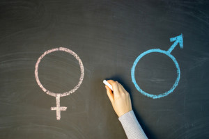 The female gender symbol is equal to the male concept of gender
