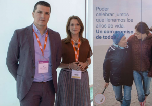 el Dr. Raúl Díez Fernández y Natacha Bolaños, durante el Congreso de la SEFH